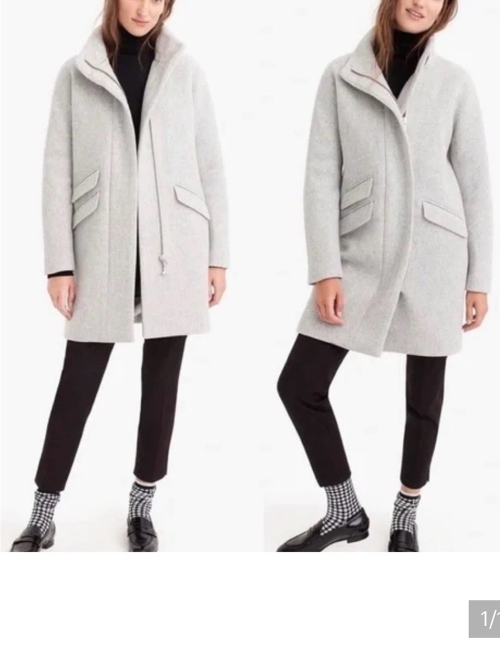J. Crew Cocoon Italian Stadium Wool Coat Size 0